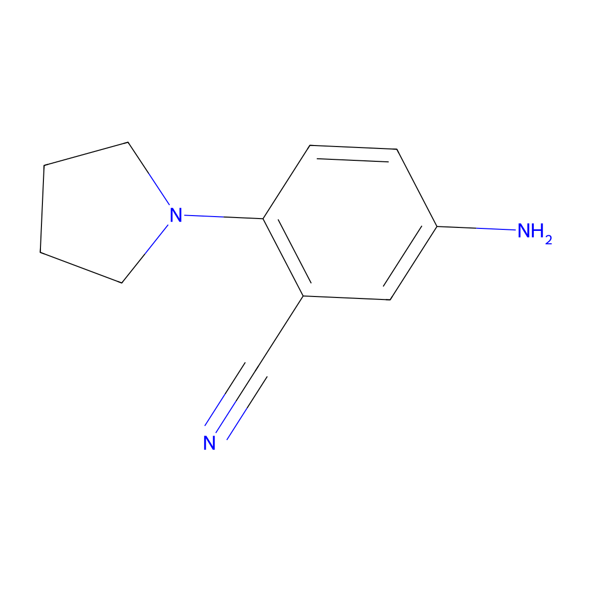 5-Amino-2-(pyrrolidin-1-yl)benzonitrile molecular structure, CAS 219921-68-3