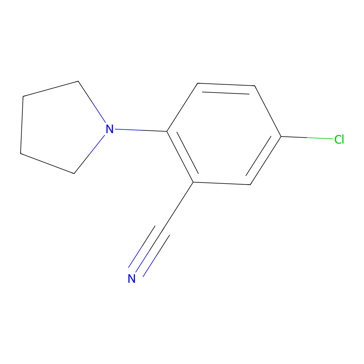 5-Chloro-2-(1-pyrrolidinyl)-benzonitrile molecular structure, CAS 219921-69-4