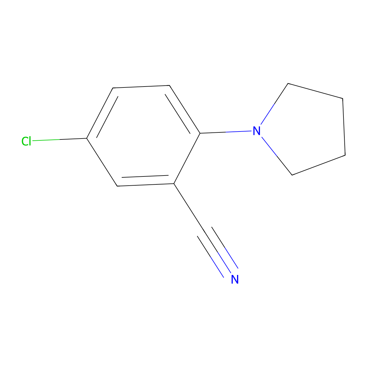 5-Chloro-2-(1-pyrrolidinyl)-benzonitrile molecular structure, CAS 219921-69-4