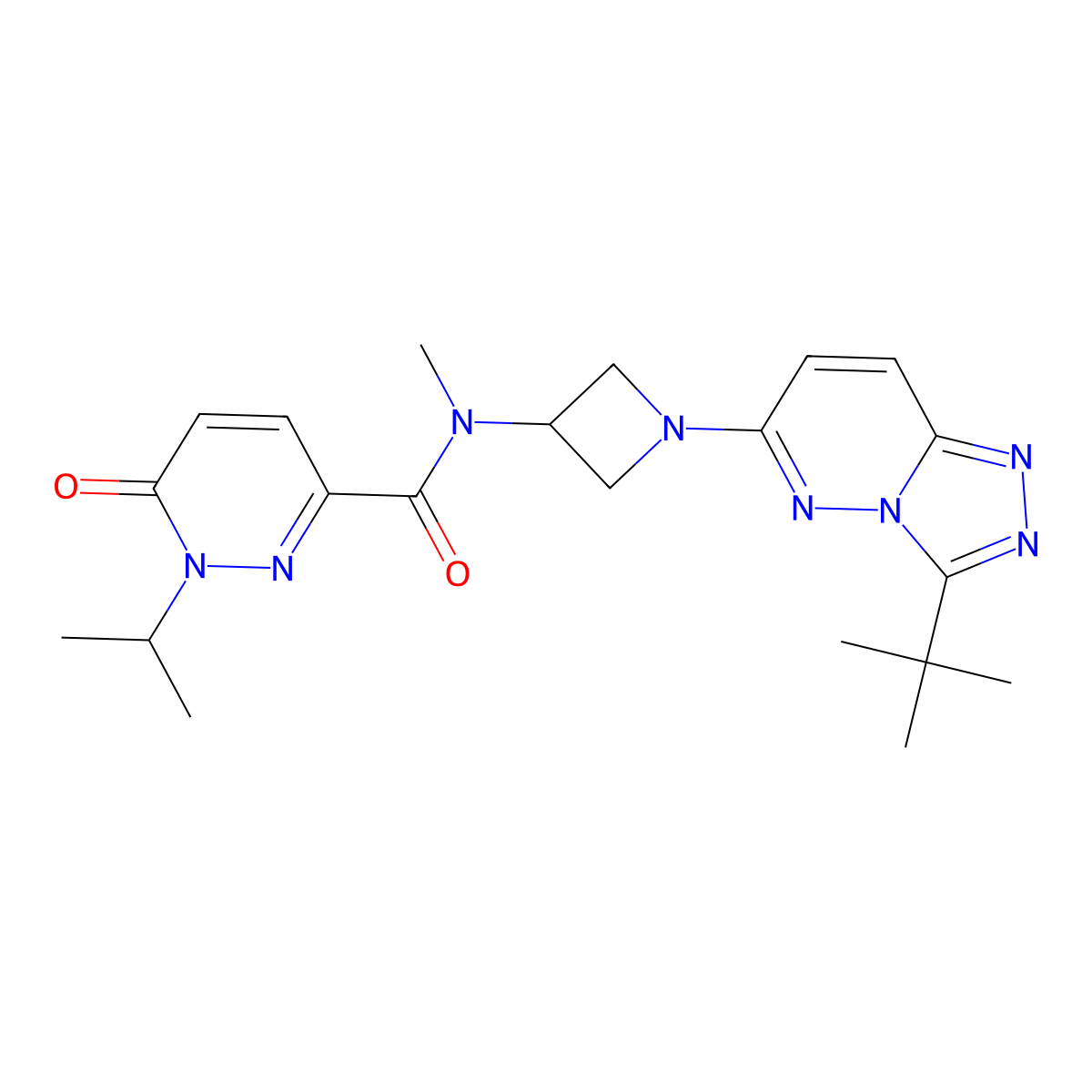 N-(1-{3-tert-butyl-[1,2,4]triazolo[4,3-b]pyridazin-6-yl}azetidin-3-yl)-N-methyl-6-oxo-1-(propan-2-yl)-1,6-dihydropyridazine-3-carboxamide molecular structure, CAS 2199211-04-4