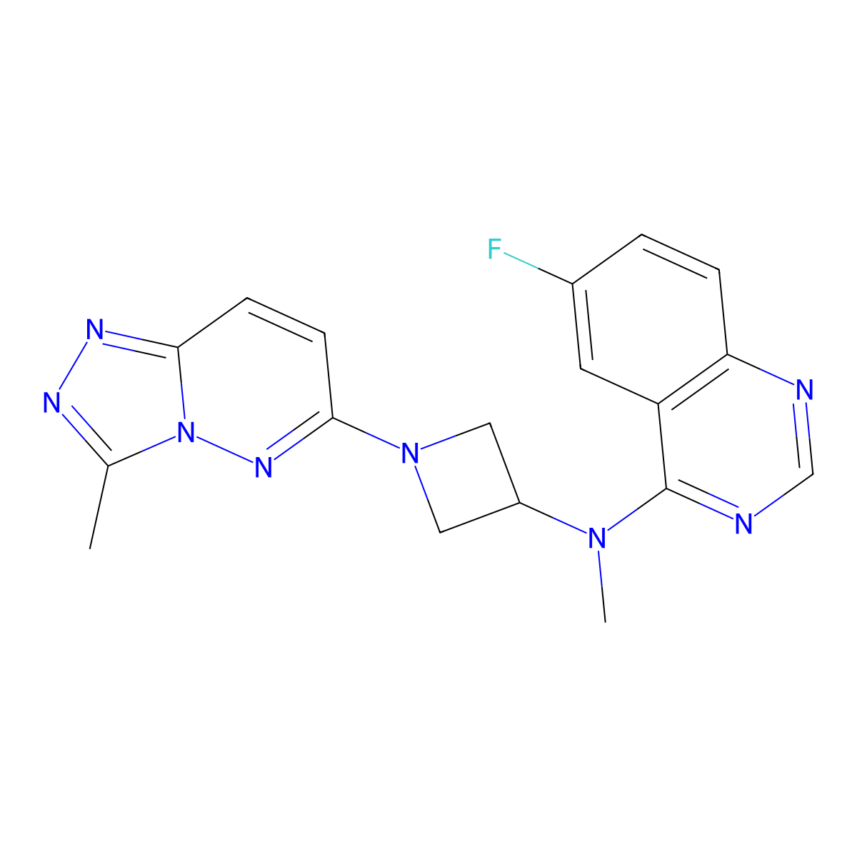 6-fluoro-N-methyl-N-(1-{3-methyl-[1,2,4]triazolo[4,3-b]pyridazin-6-yl}azetidin-3-yl)quinazolin-4-amine molecular structure, CAS 2199211-49-7