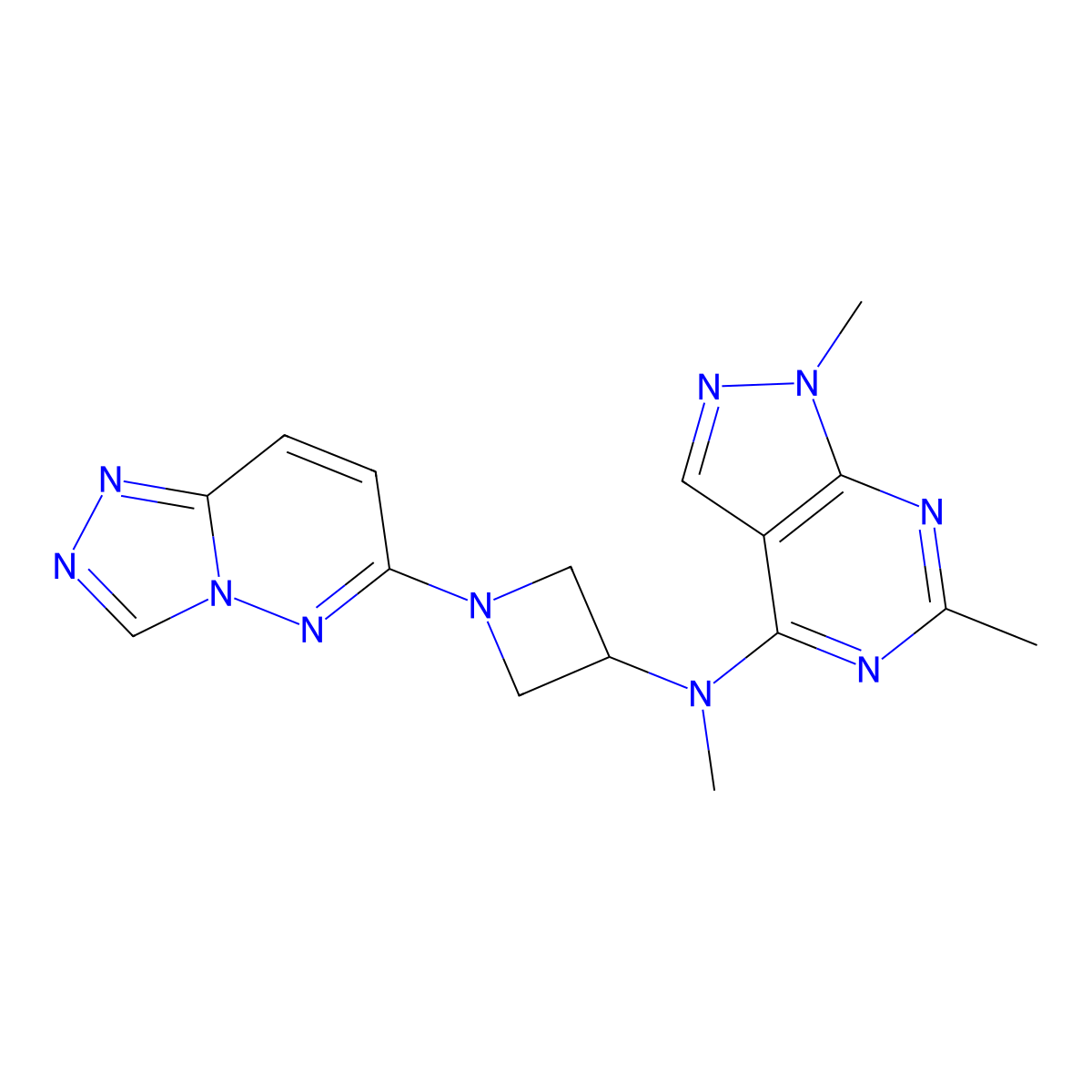 N-{1,6-dimethyl-1H-pyrazolo[3,4-d]pyrimidin-4-yl}-N-methyl-1-{[1,2,4]triazolo[4,3-b]pyridazin-6-yl}azetidin-3-amine molecular structure, CAS 2199212-48-9