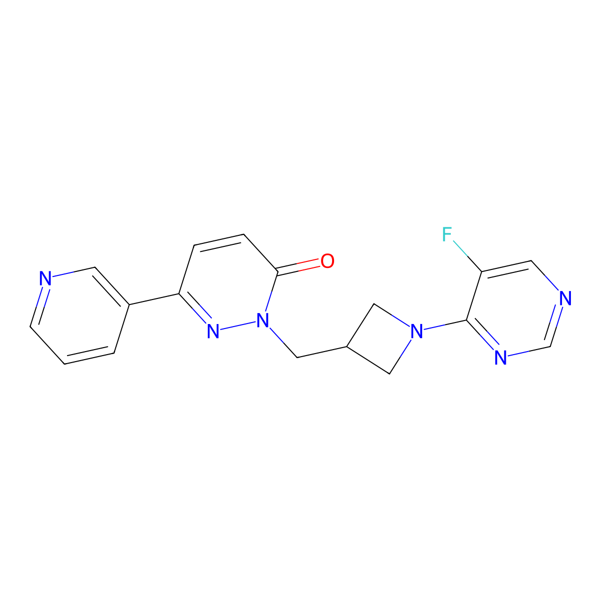 2-{[1-(5-Fluoropyrimidin-4-yl)azetidin-3-yl]methyl}-6-(pyridin-3-yl)-2,3-dihydropyridazin-3-one molecular structure, CAS 2199246-07-4