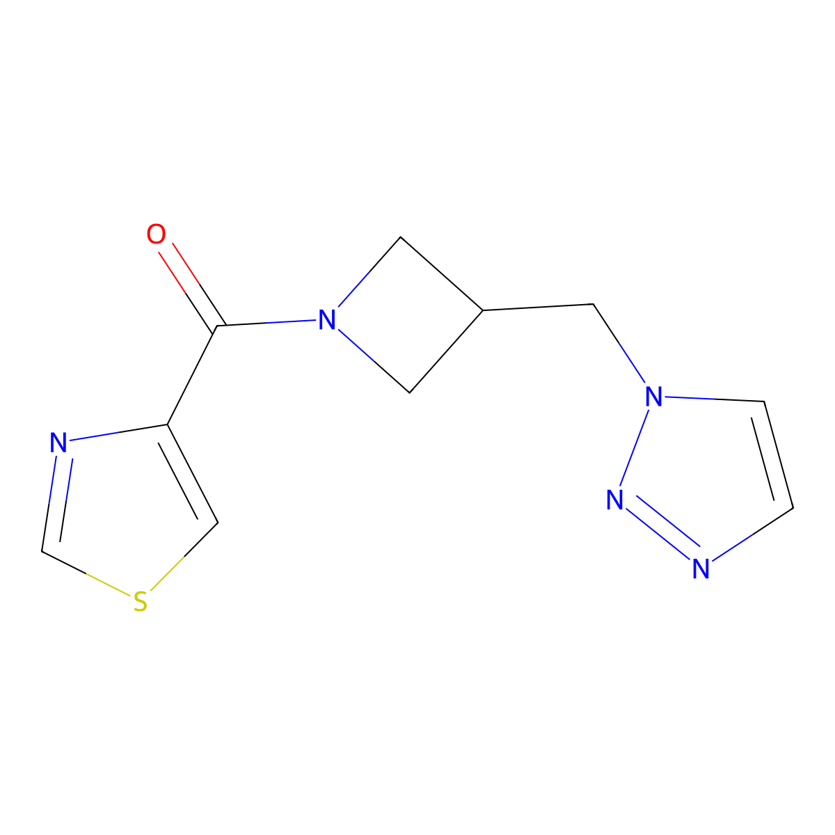 1-{[1-(1,3-thiazole-4-carbonyl)azetidin-3-yl]methyl}-1H-1,2,3-triazole molecular structure, CAS 2199246-25-6