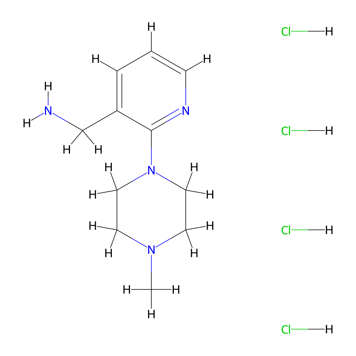 1-[2-(4-Methylpiperazin-1-YL)pyridin-3-YL]methanamine tetrahydrochloride molecular structure, CAS 2199248-02-5