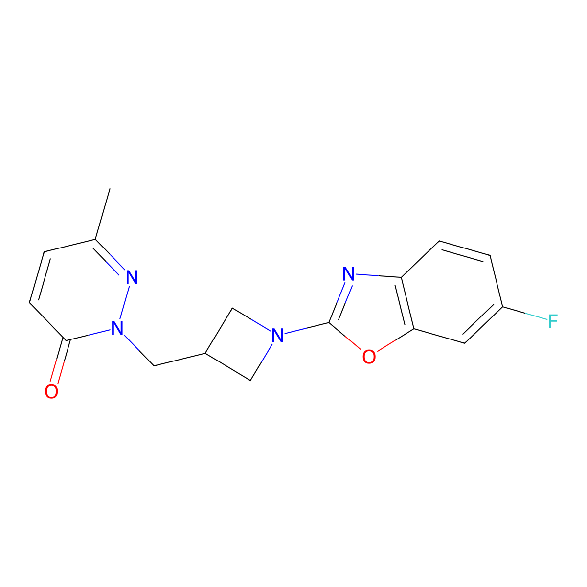 2-{[1-(6-Fluoro-1,3-benzoxazol-2-yl)azetidin-3-yl]methyl}-6-methyl-2,3-dihydropyridazin-3-one molecular structure, CAS 2199248-46-7