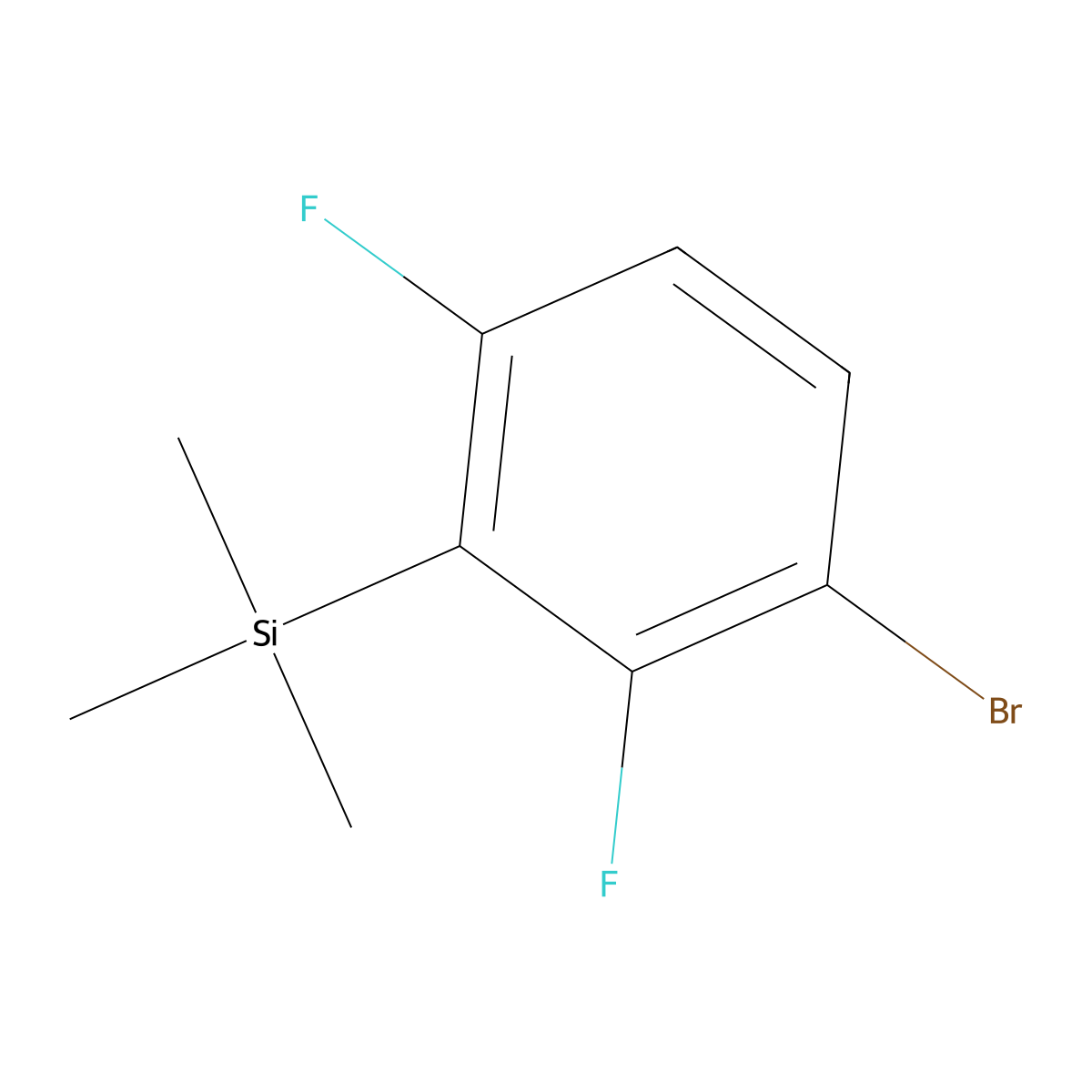 (3-Bromo-2,6-difluorophenyl)trimethylsilane molecular structure, CAS 219926-39-3