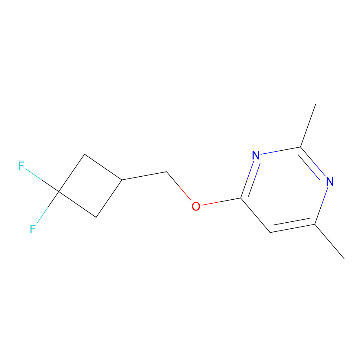 4-[(3,3-Difluorocyclobutyl)methoxy]-2,6-dimethylpyrimidine molecular structure, CAS 2199274-37-6