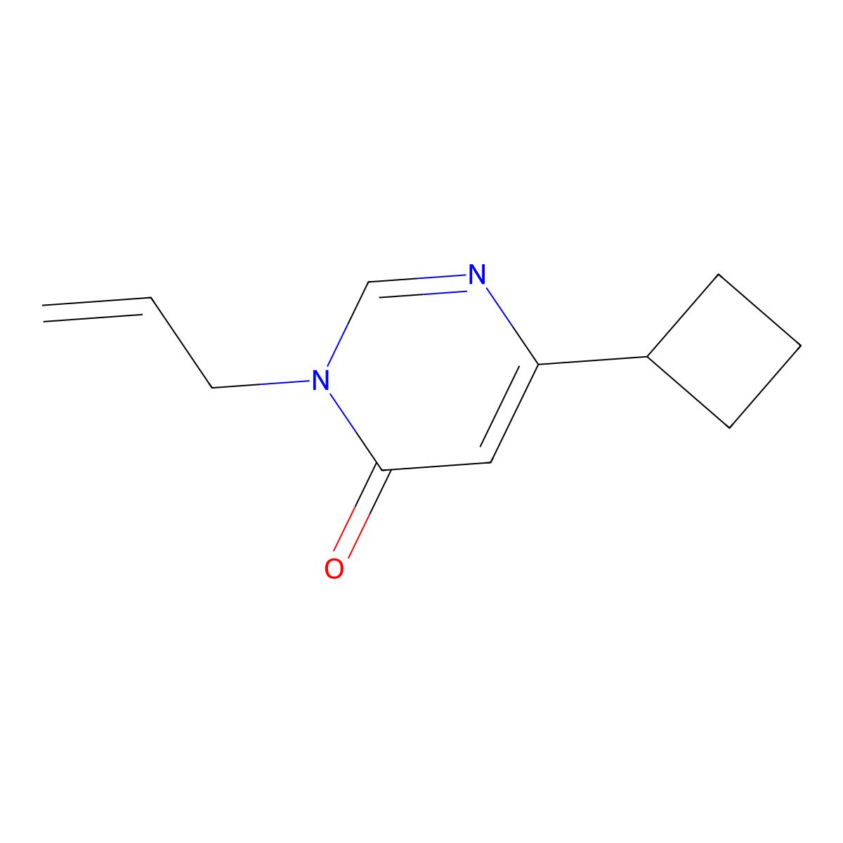 6-Cyclobutyl-3-(prop-2-en-1-yl)-3,4-dihydropyrimidin-4-one molecular structure, CAS 2199274-81-0