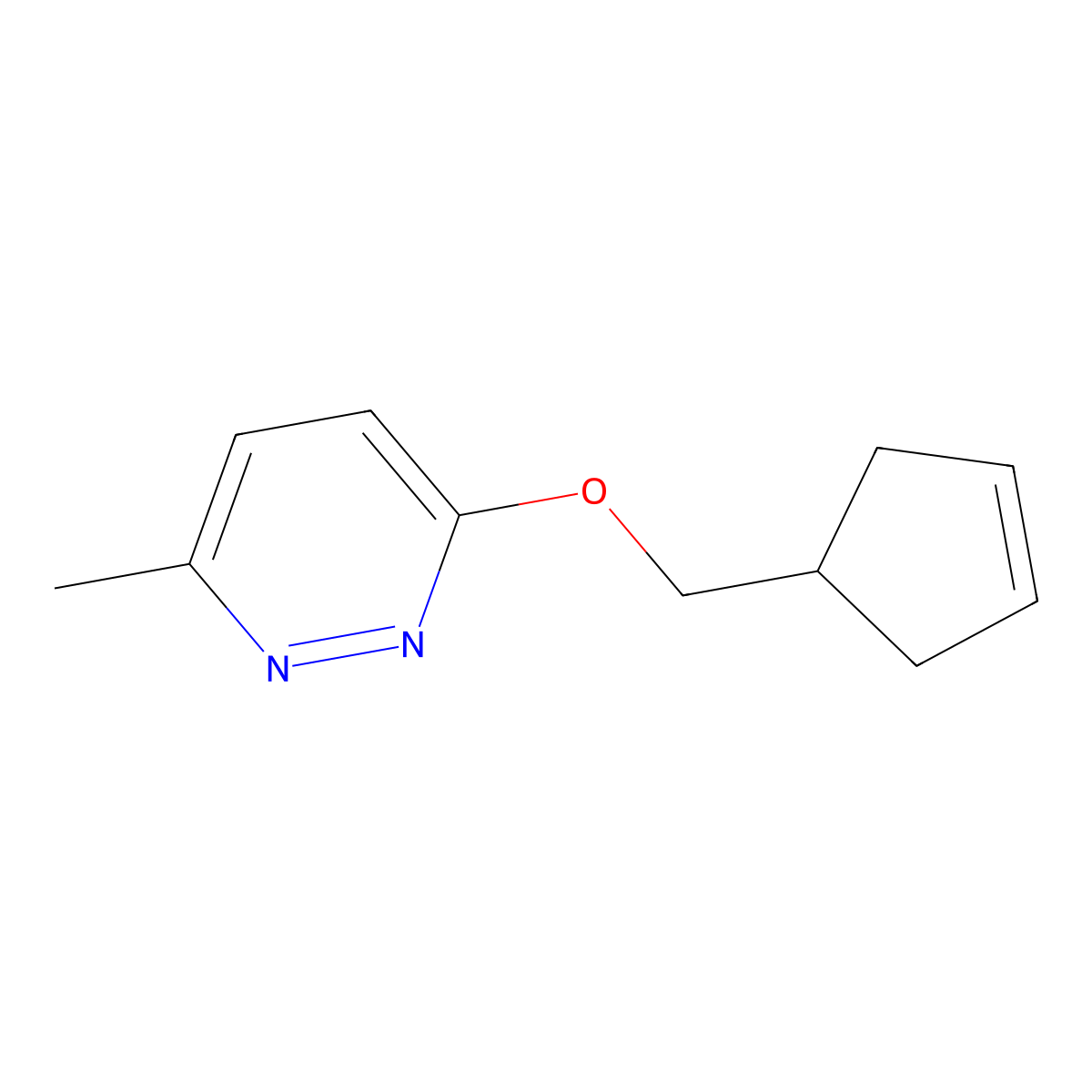 3-[(Cyclopent-3-en-1-yl)methoxy]-6-methylpyridazine molecular structure, CAS 2199275-50-6