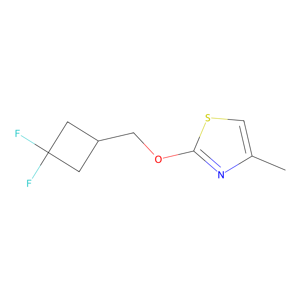 2-[(3,3-Difluorocyclobutyl)methoxy]-4-methyl-1,3-thiazole molecular structure, CAS 2199276-40-7