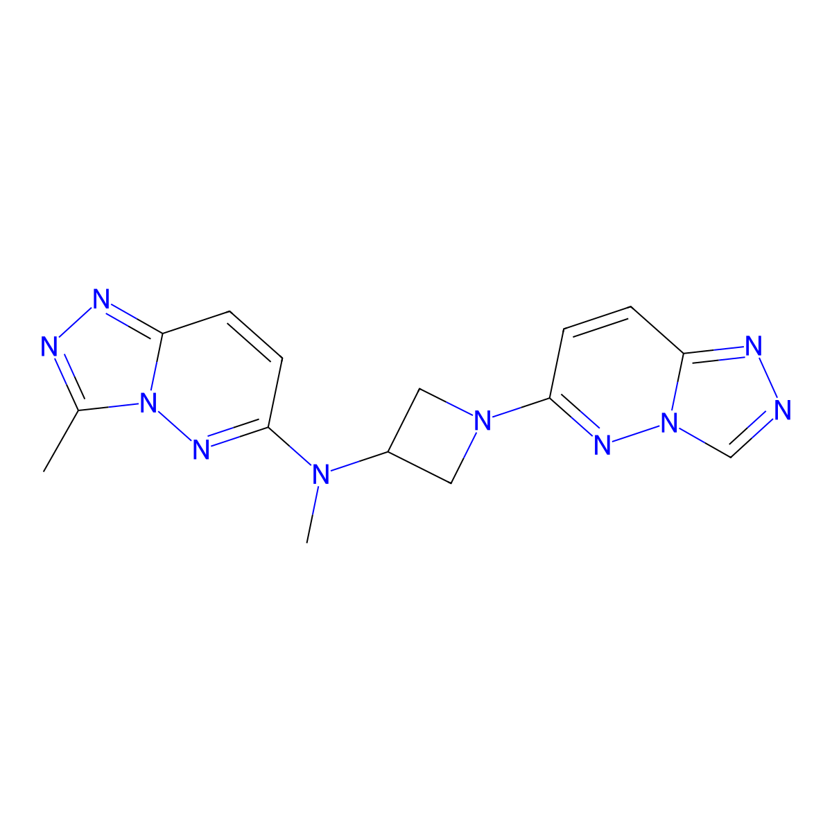 N-methyl-N-{3-methyl-[1,2,4]triazolo[4,3-b]pyridazin-6-yl}-1-{[1,2,4]triazolo[4,3-b]pyridazin-6-yl}azetidin-3-amine molecular structure, CAS 2199279-31-5