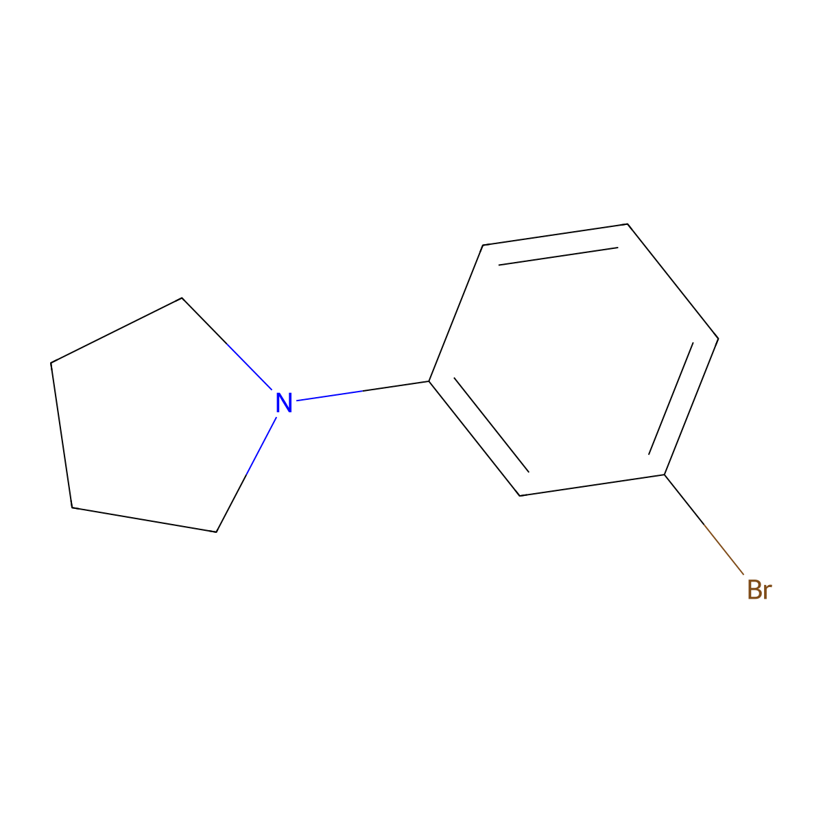 1-(3-Bromophenyl)pyrrolidine molecular structure, CAS 219928-13-9