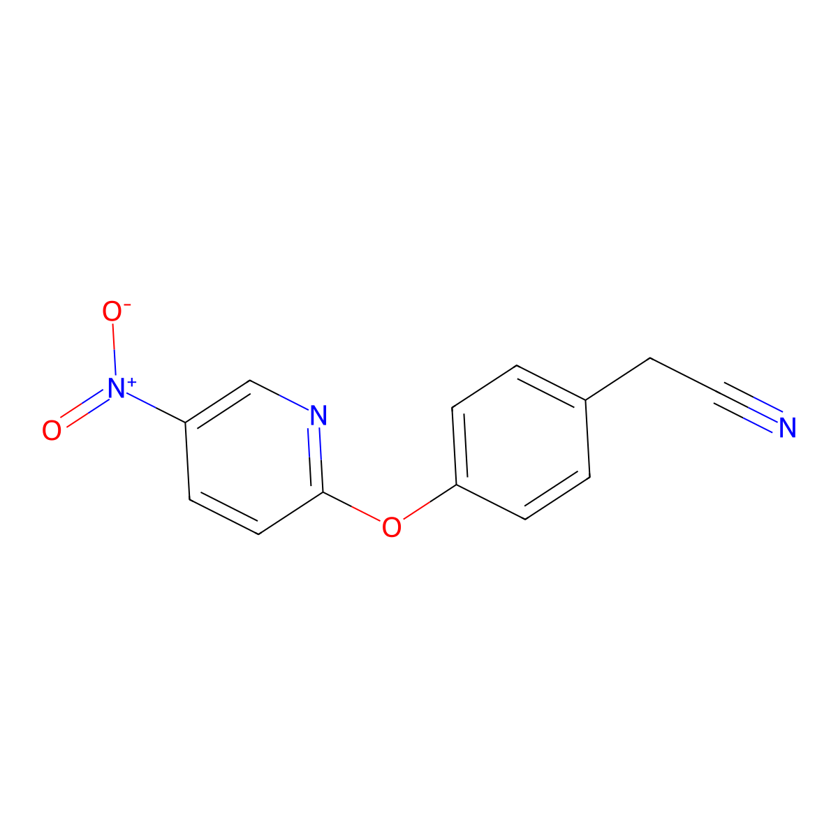 2-{4-[(5-Nitro-2-pyridyl)oxy]phenyl}acetonitrile molecular structure, CAS 219928-36-6