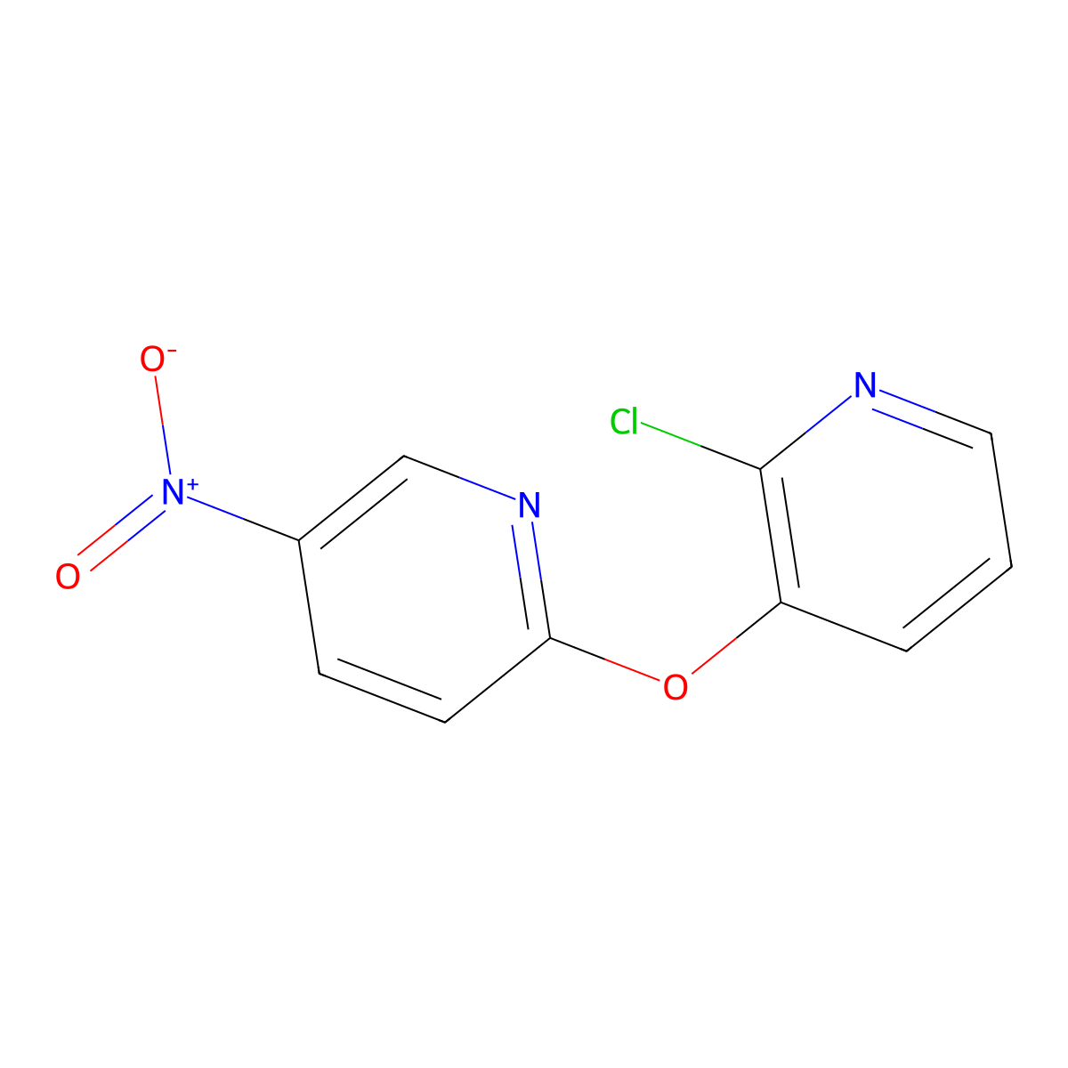2-Chloro-3-[(5-nitro-2-pyridyl)oxy]pyridine molecular structure, CAS 219928-47-9