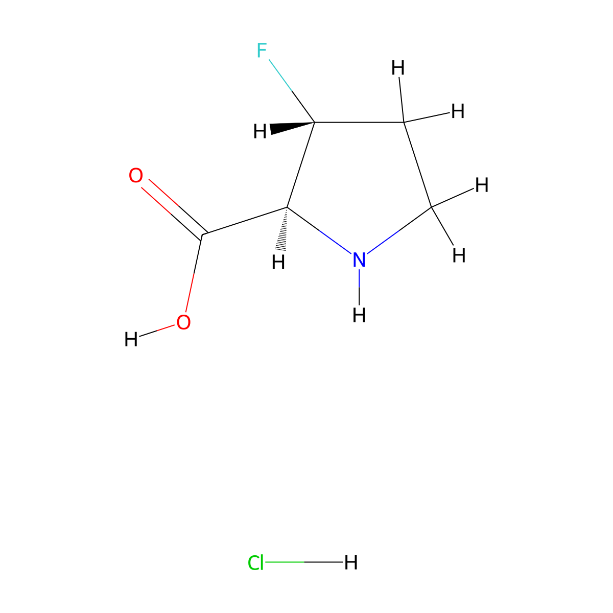 rac-(2R,3S)-3-fluoropyrrolidine-2-carboxylic acid hydrochloride molecular structure, CAS 2199280-77-6