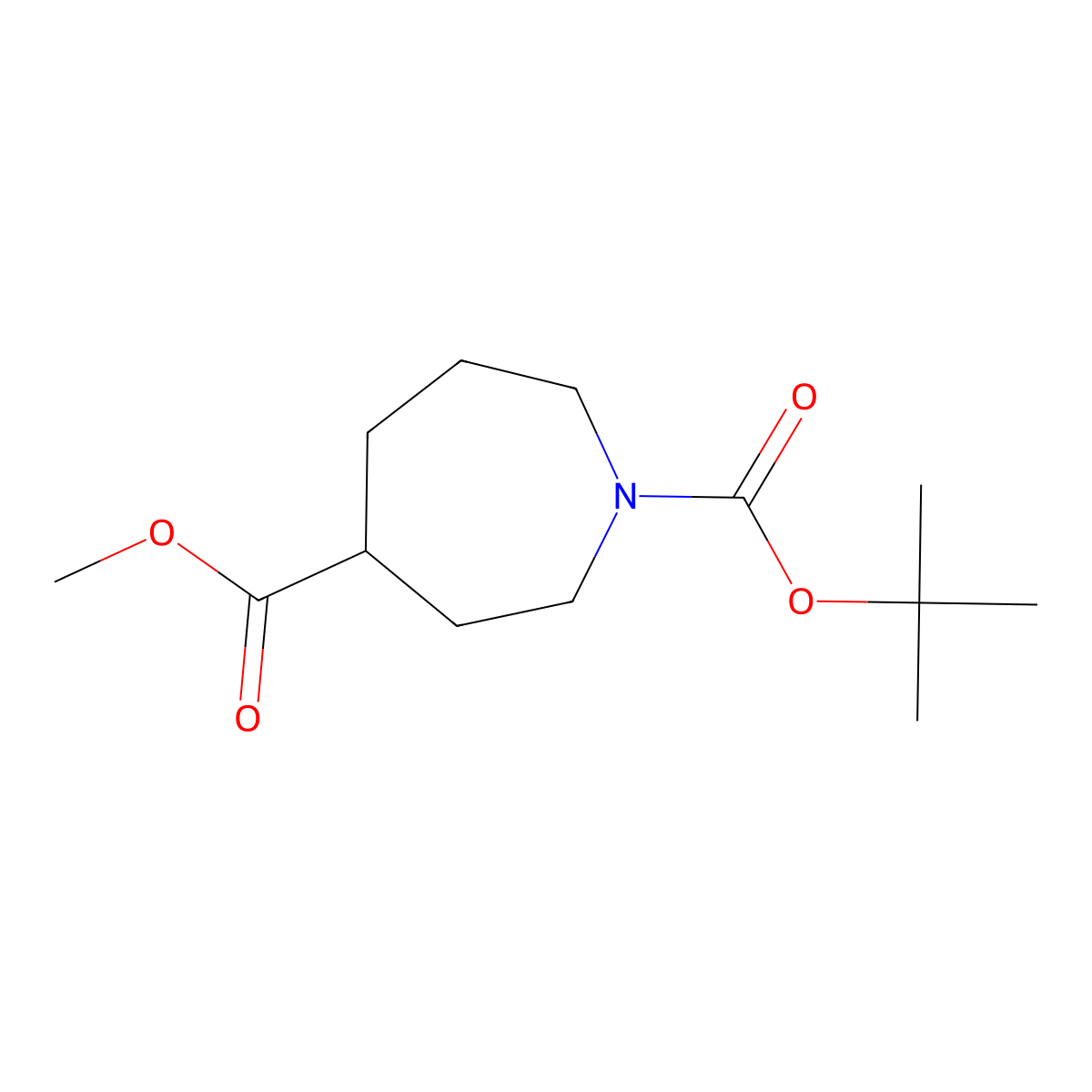 O1-tert-butyl O4-methyl (4R)-azepane-1,4-dicarboxylate molecular structure, CAS 2199282-06-7