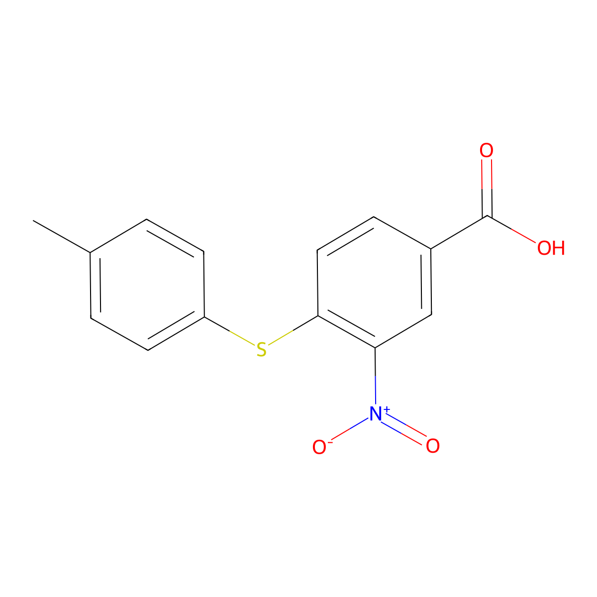 4-[(4-Methylphenyl)sulfanyl]-3-nitrobenzoic acid molecular structure, CAS 219929-89-2