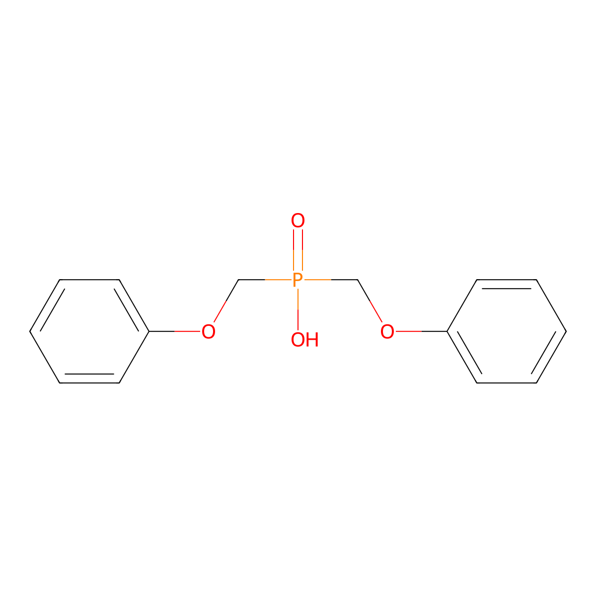 Bis(phenoxymethyl)phosphinic acid molecular structure, CAS 21993-10-2