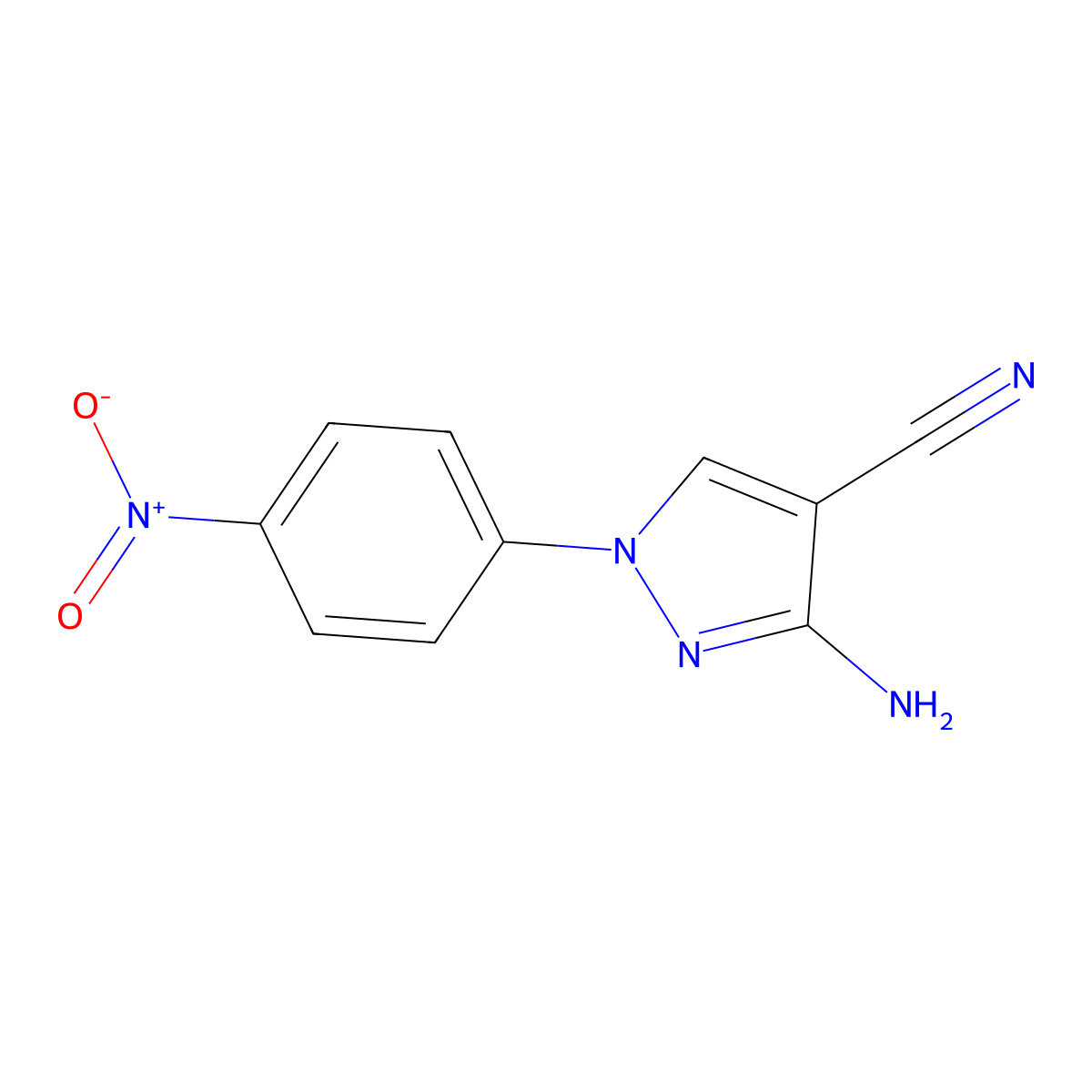 3-amino-1-(4-nitrophenyl)-1H-pyrazole-4-carbonitrile molecular structure, CAS 219930-67-3