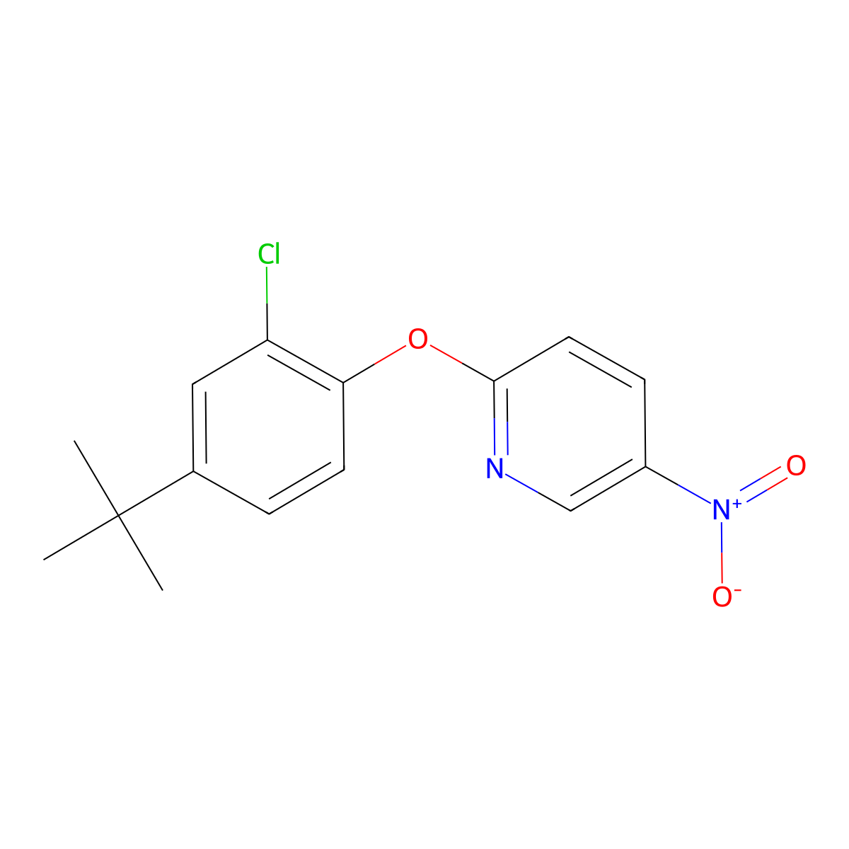 2-[2-Chloro-4-(1,1-dimethylethyl)phenoxy]-5-nitropyridine molecular structure, CAS 219930-75-3