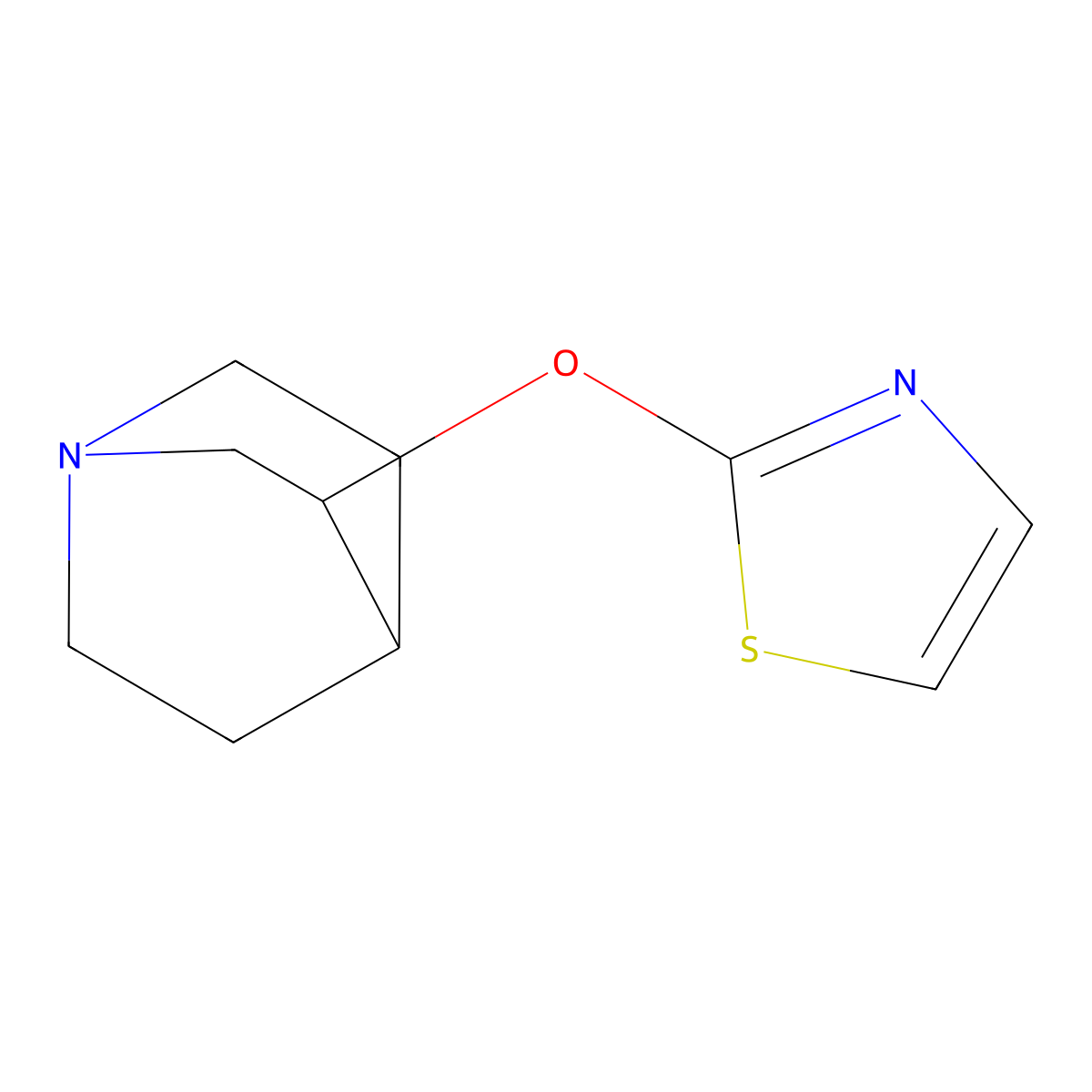 3-(1,3-Thiazol-2-yloxy)-1-azabicyclo[2.2.2]octane molecular structure, CAS 2199301-81-8