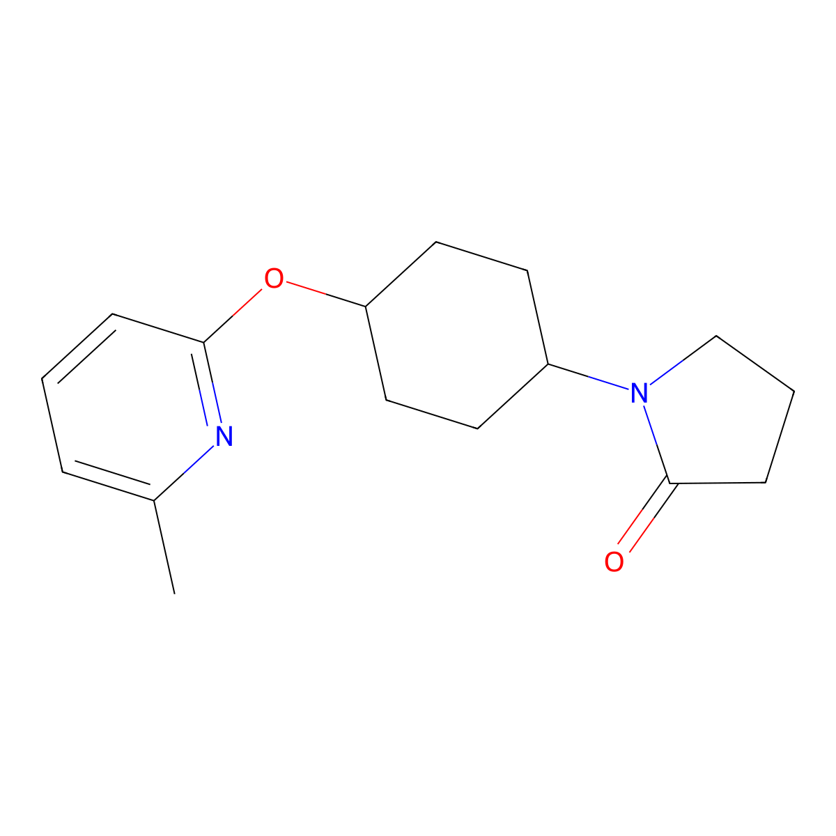 1-{4-[(6-Methylpyridin-2-yl)oxy]cyclohexyl}pyrrolidin-2-one molecular structure, CAS 2199302-27-5