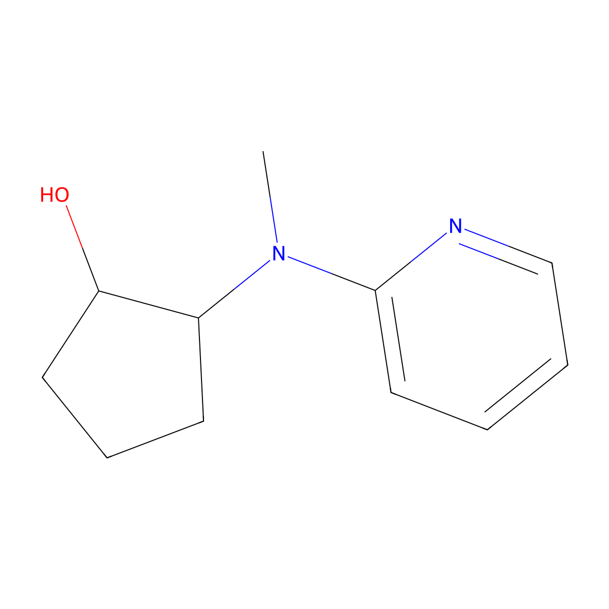 2-[Methyl(pyridin-2-yl)amino]cyclopentan-1-ol molecular structure, CAS 2199302-29-7