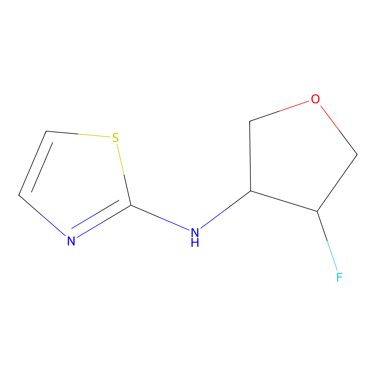 N-(4-fluorooxolan-3-yl)-1,3-thiazol-2-amine molecular structure, CAS 2199302-42-4