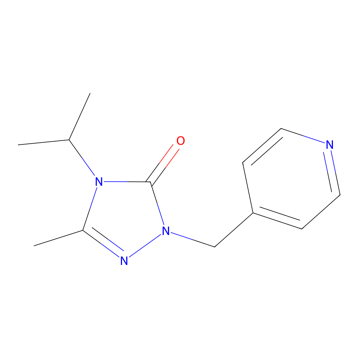 3-methyl-4-(propan-2-yl)-1-[(pyridin-4-yl)methyl]-4,5-dihydro-1H-1,2,4-triazol-5-one molecular structure, CAS 2199302-63-9