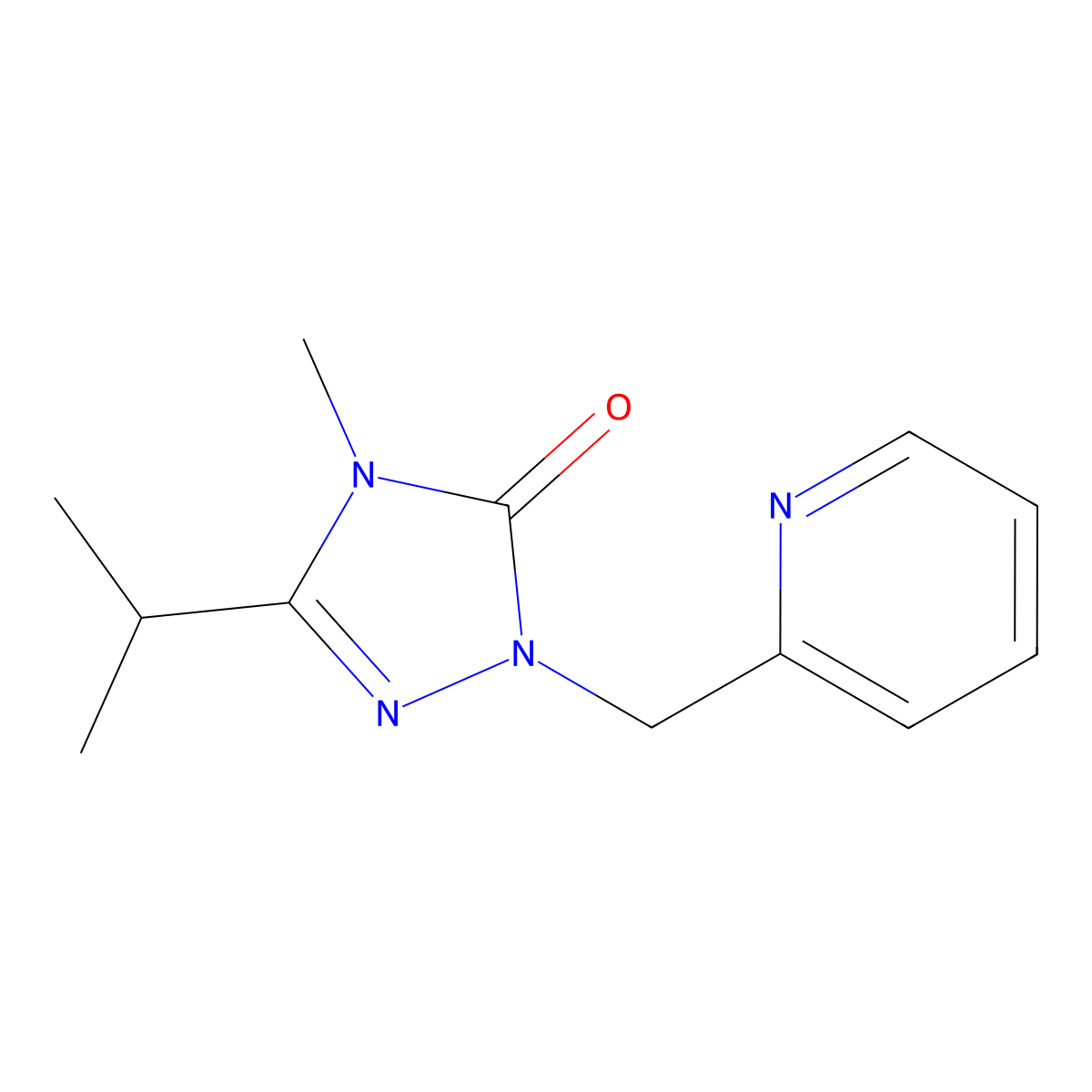 4-methyl-3-(propan-2-yl)-1-[(pyridin-2-yl)methyl]-4,5-dihydro-1H-1,2,4-triazol-5-one molecular structure, CAS 2199302-64-0