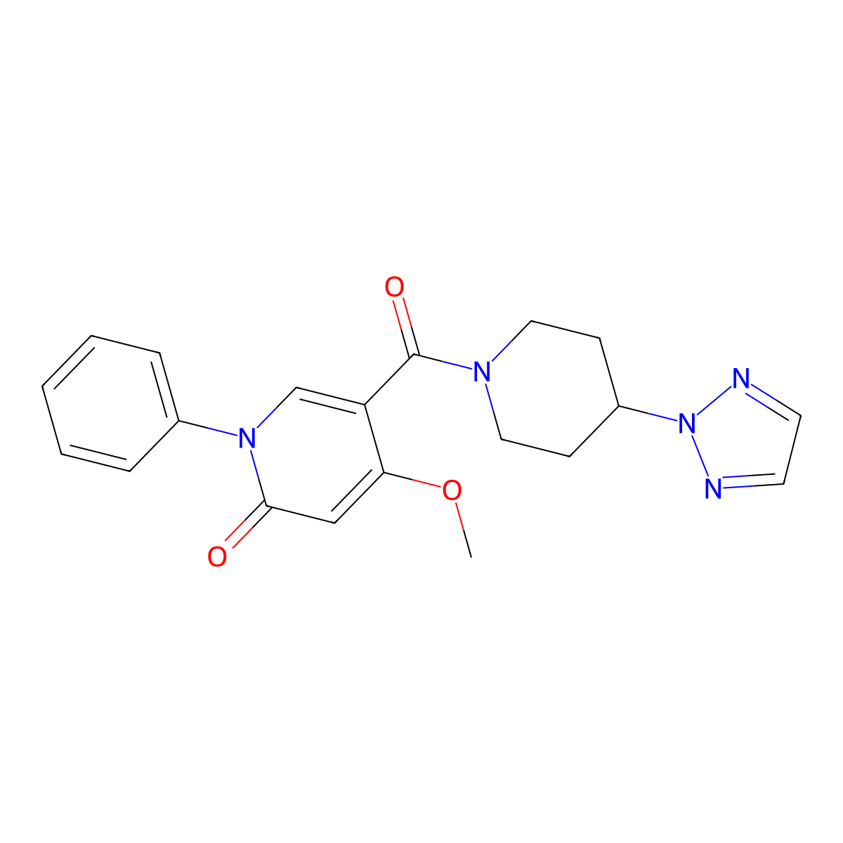 5-(4-(2H-1,2,3-triazol-2-yl)piperidine-1-carbonyl)-4-methoxy-1-phenylpyridin-2(1H)-one molecular structure, CAS 2199304-68-0