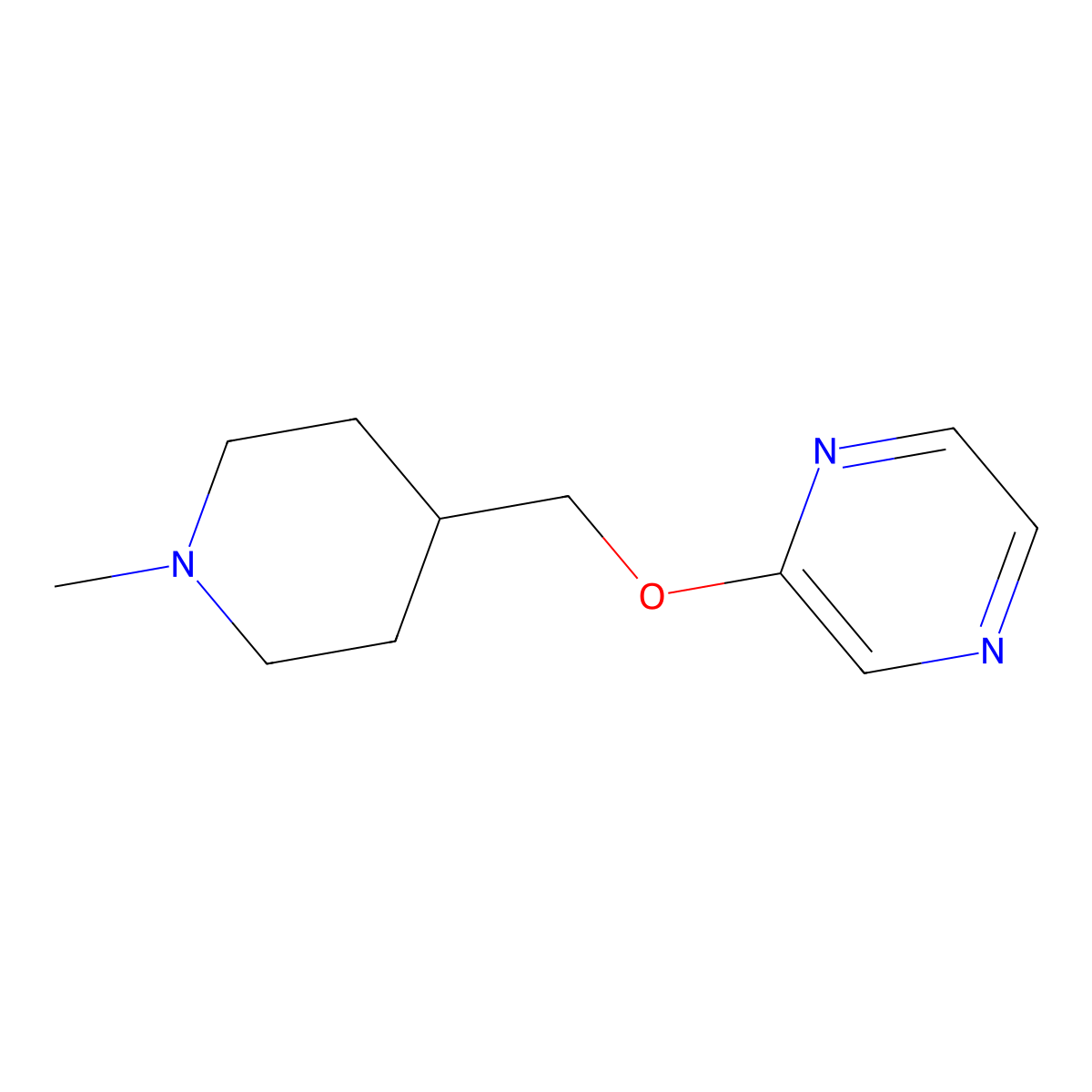 2-[(1-Methylpiperidin-4-yl)methoxy]pyrazine molecular structure, CAS 2199317-05-8