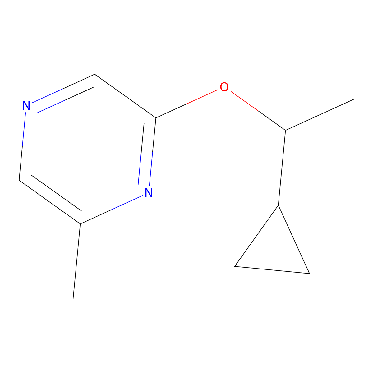 2-(1-Cyclopropylethoxy)-6-methylpyrazine molecular structure, CAS 2199342-33-9