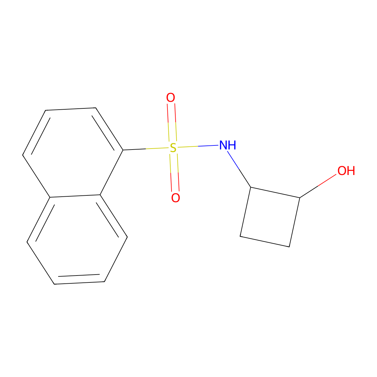 N-(2-hydroxycyclobutyl)naphthalene-1-sulfonamide molecular structure, CAS 2199347-60-7