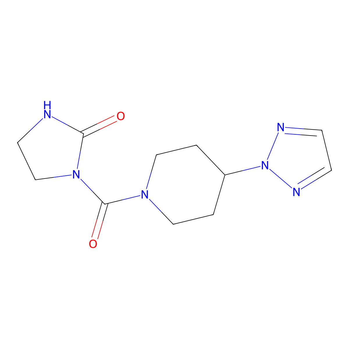 1-[4-(2H-1,2,3-triazol-2-yl)piperidine-1-carbonyl]imidazolidin-2-one molecular structure, CAS 2199348-34-8