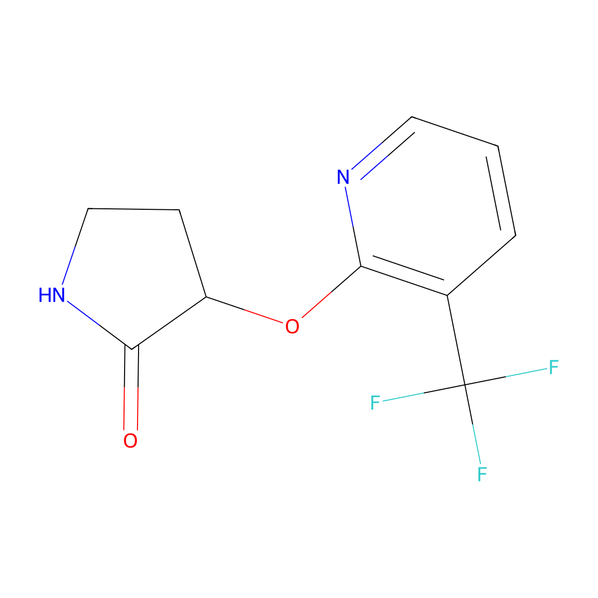 3-{[3-(Trifluoromethyl)pyridin-2-yl]oxy}pyrrolidin-2-one molecular structure, CAS 2199367-13-8