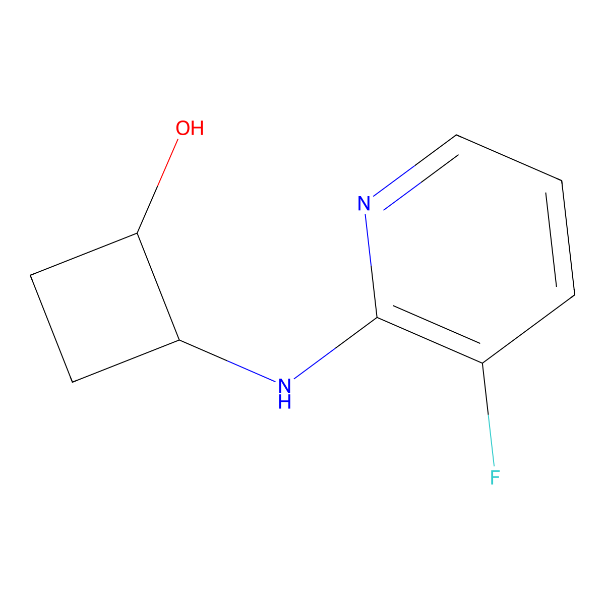 2-[(3-Fluoropyridin-2-yl)amino]cyclobutan-1-ol molecular structure, CAS 2199368-41-5