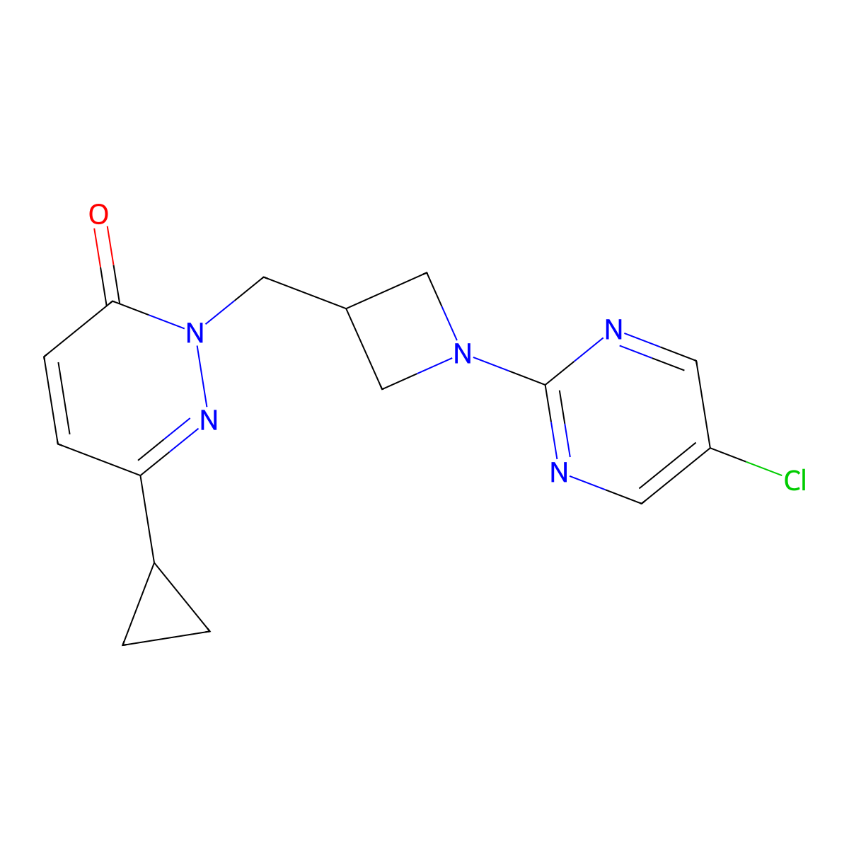 2-{[1-(5-Chloropyrimidin-2-yl)azetidin-3-yl]methyl}-6-cyclopropyl-2,3-dihydropyridazin-3-one molecular structure, CAS 2199368-95-9