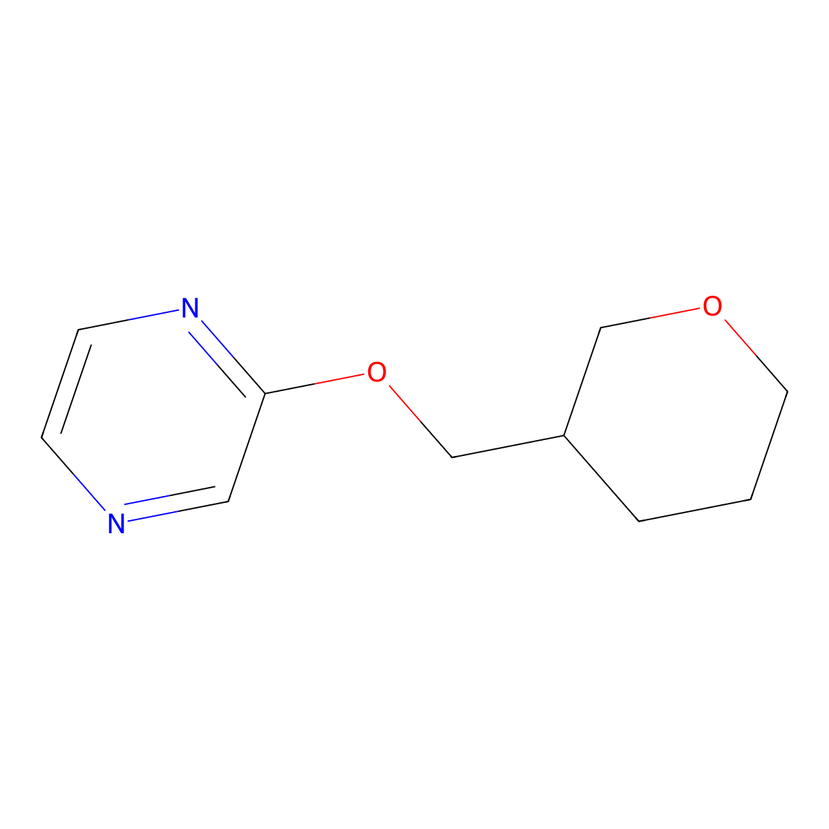 2-[(Oxan-3-yl)methoxy]pyrazine molecular structure, CAS 2199369-29-2