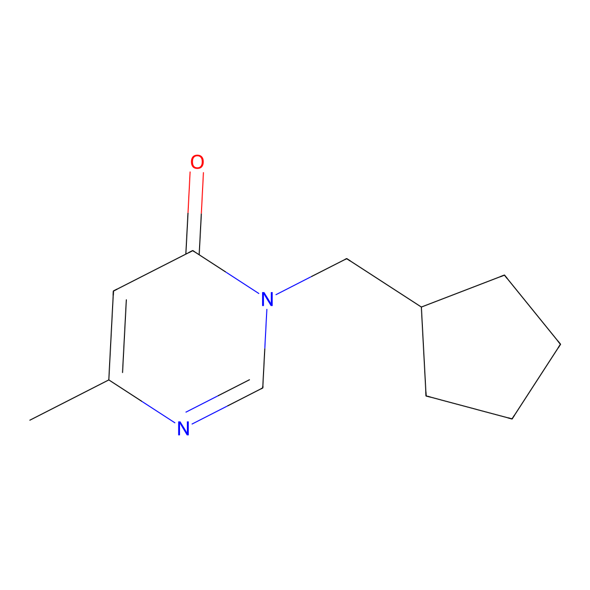 3-(Cyclopentylmethyl)-6-methyl-3,4-dihydropyrimidin-4-one molecular structure, CAS 2199369-58-7