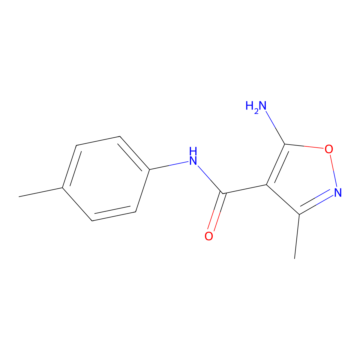 5-amino-3-methyl-N-(4-methylphenyl)-1,2-oxazole-4-carboxamide molecular structure, CAS 219938-19-9