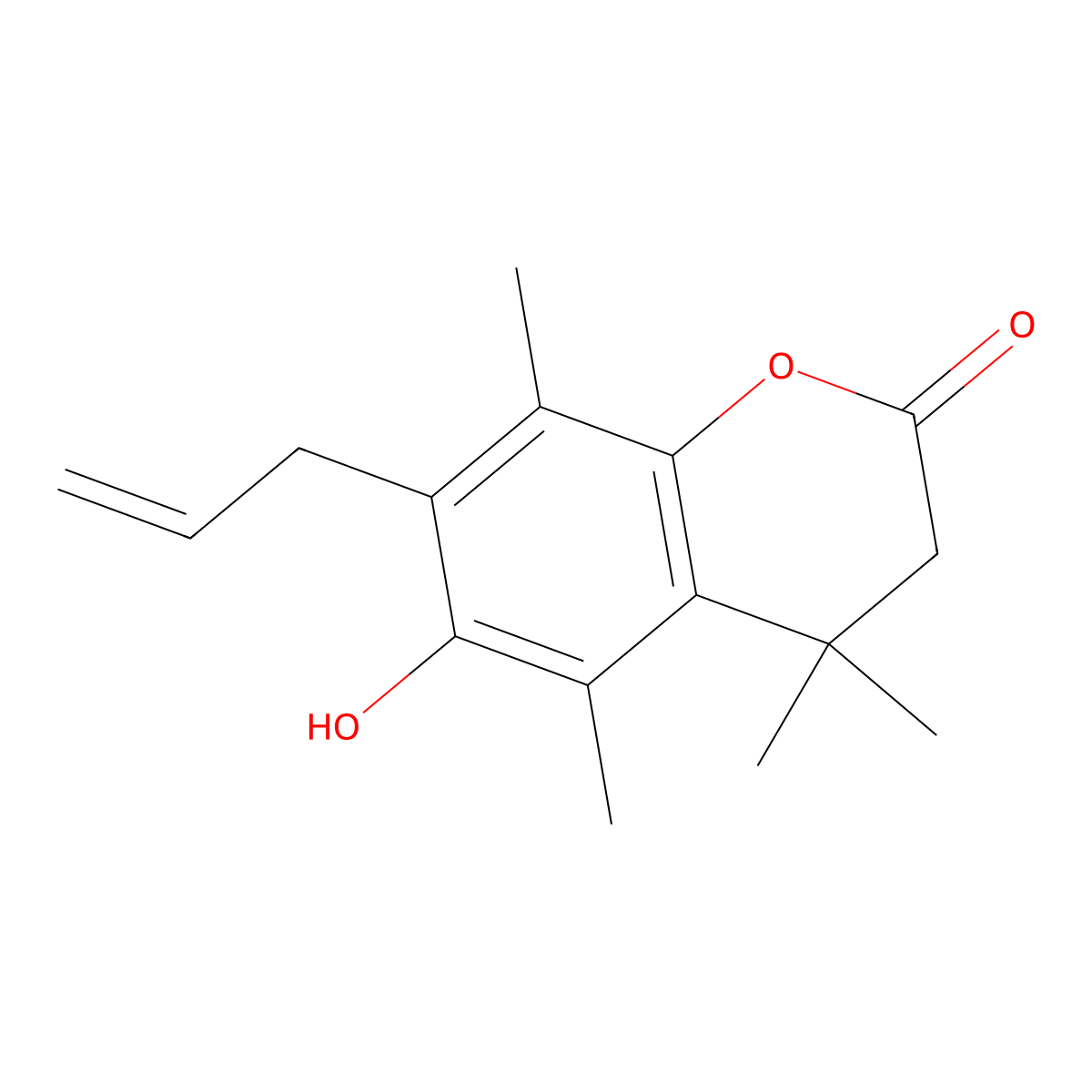 7-Allyl-6-hydroxy-4,4,5,8-tetramethylhydrocoumarin molecular structure, CAS 219938-56-4