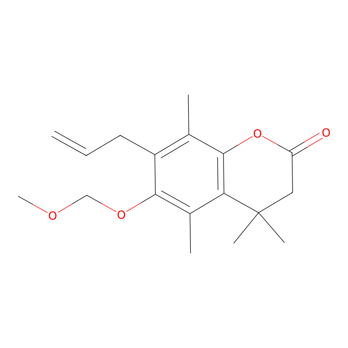 7-Allyl-6-(methoxymethoxy)-4,4,5,8-tetramethylhydrocoumarin molecular structure, CAS 219938-57-5