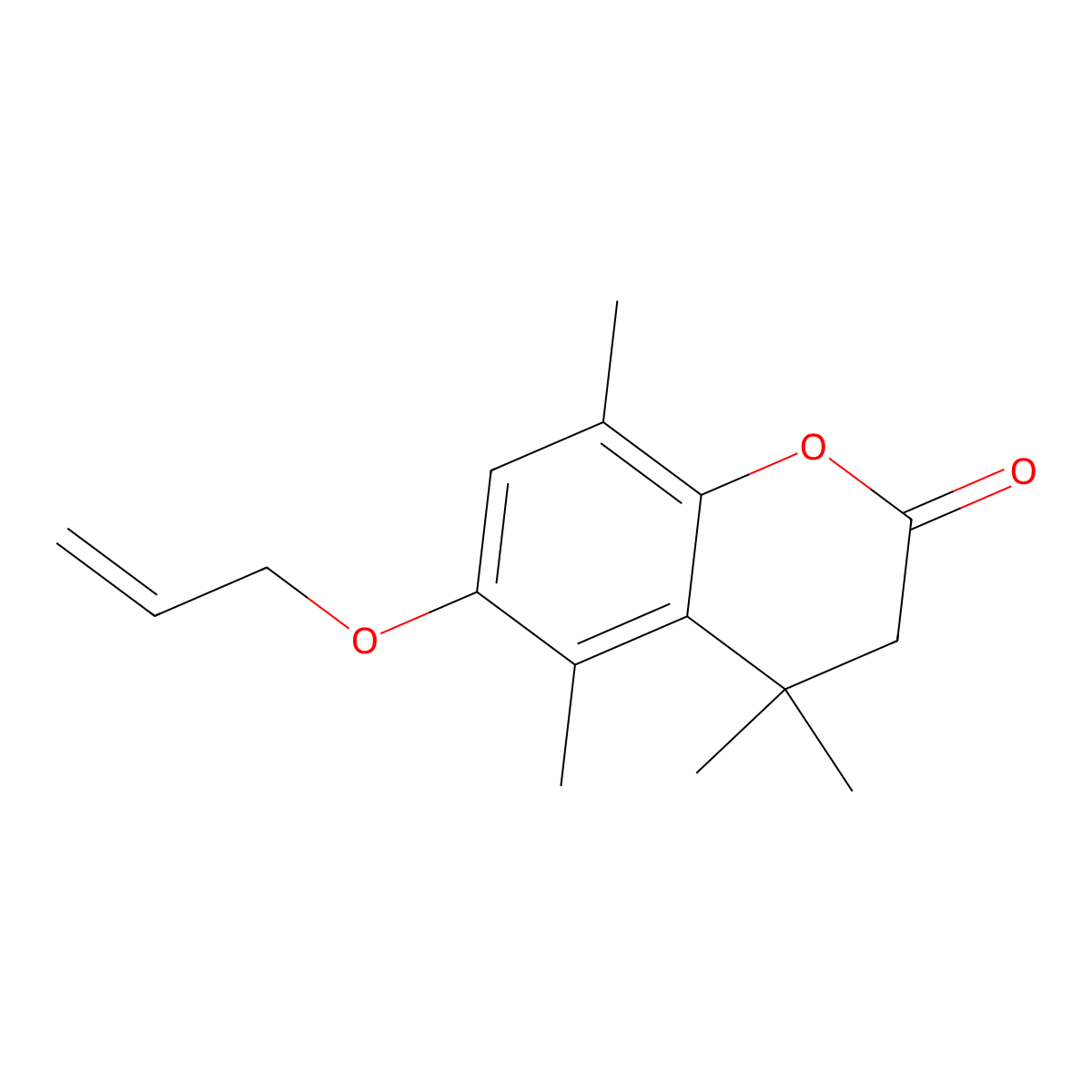 6-(Allyloxy)-4,4,5,8-tetramethylchroman-2-one molecular structure, CAS 219938-60-0