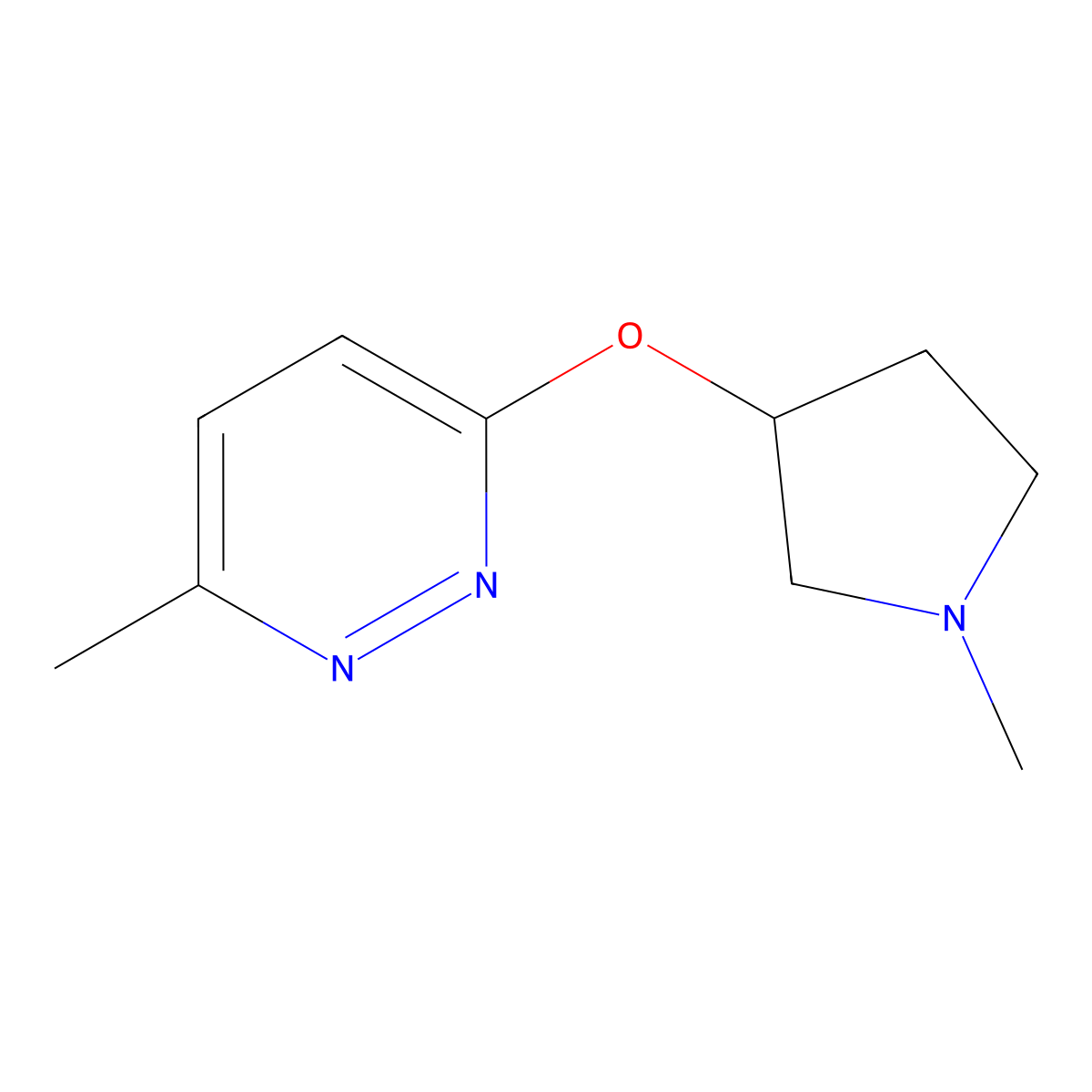 3-Methyl-6-[(1-methylpyrrolidin-3-yl)oxy]pyridazine molecular structure, CAS 2199384-83-1