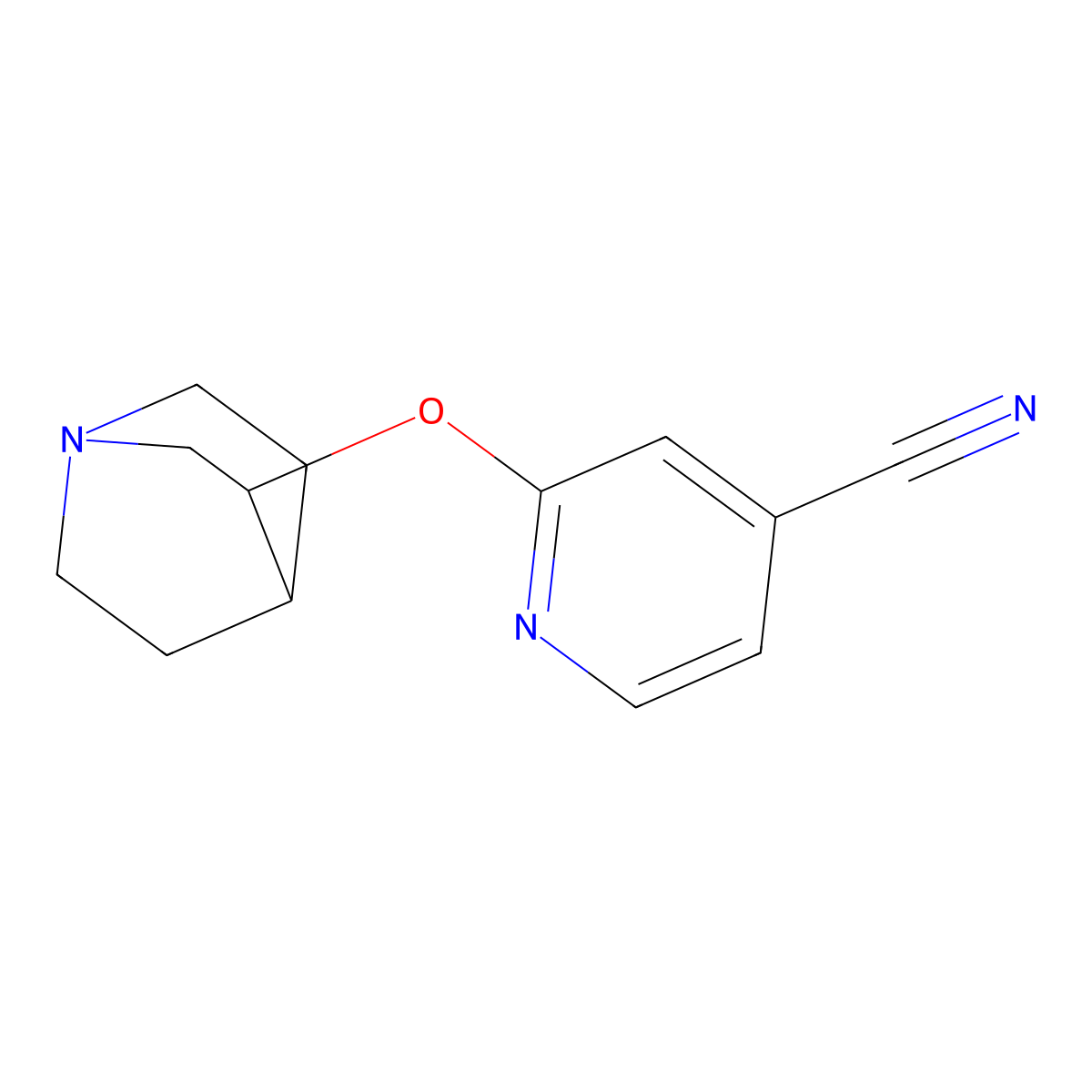 2-{1-Azabicyclo[2.2.2]octan-3-yloxy}pyridine-4-carbonitrile molecular structure, CAS 2199384-92-2