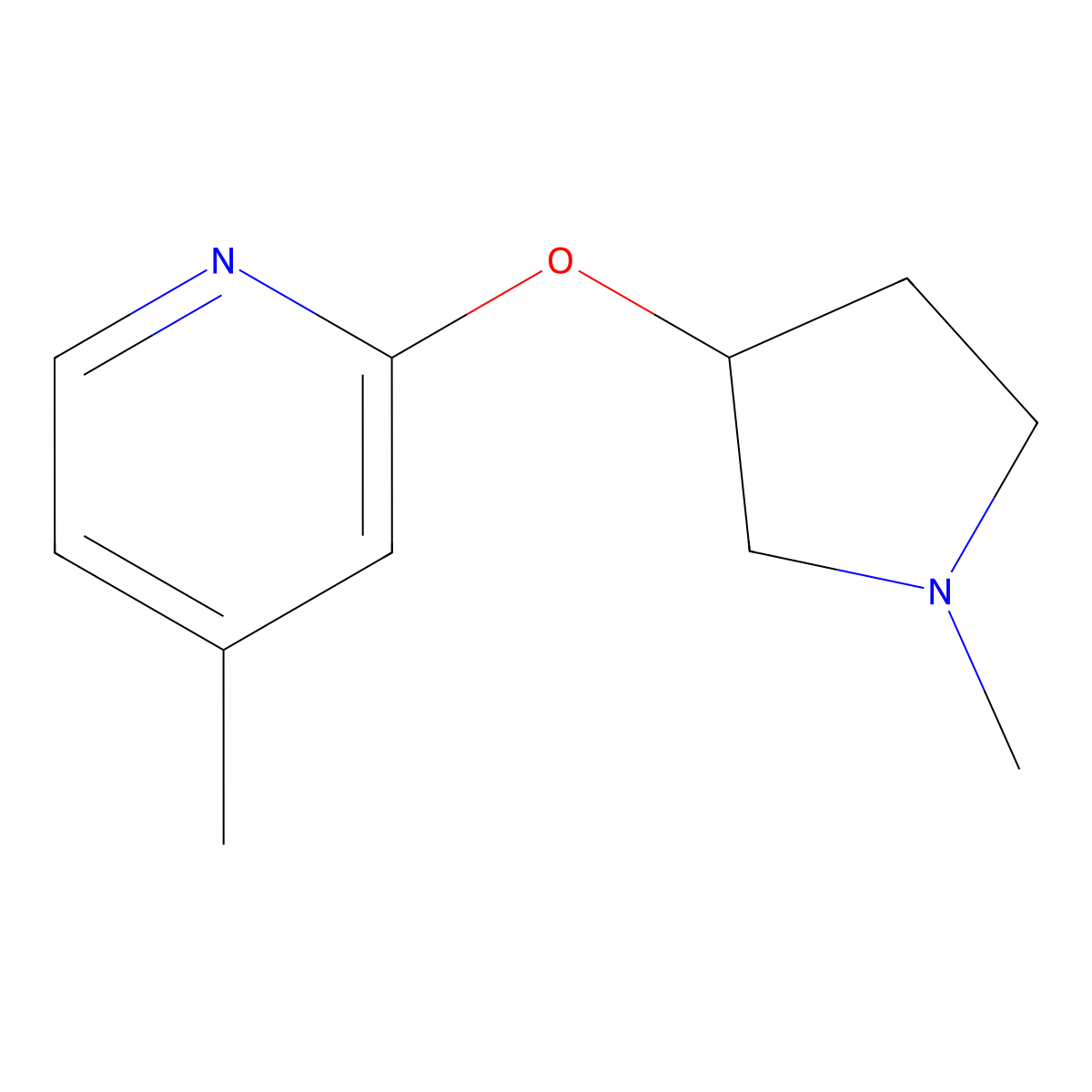 4-Methyl-2-[(1-methylpyrrolidin-3-yl)oxy]pyridine molecular structure, CAS 2199385-95-8