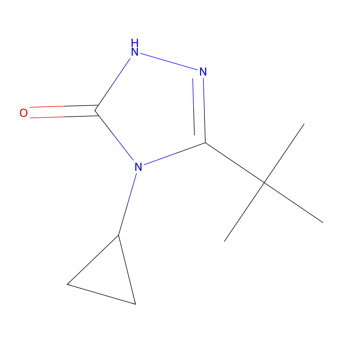 3-tert-butyl-4-cyclopropyl-4,5-dihydro-1H-1,2,4-triazol-5-one molecular structure, CAS 2199386-32-6