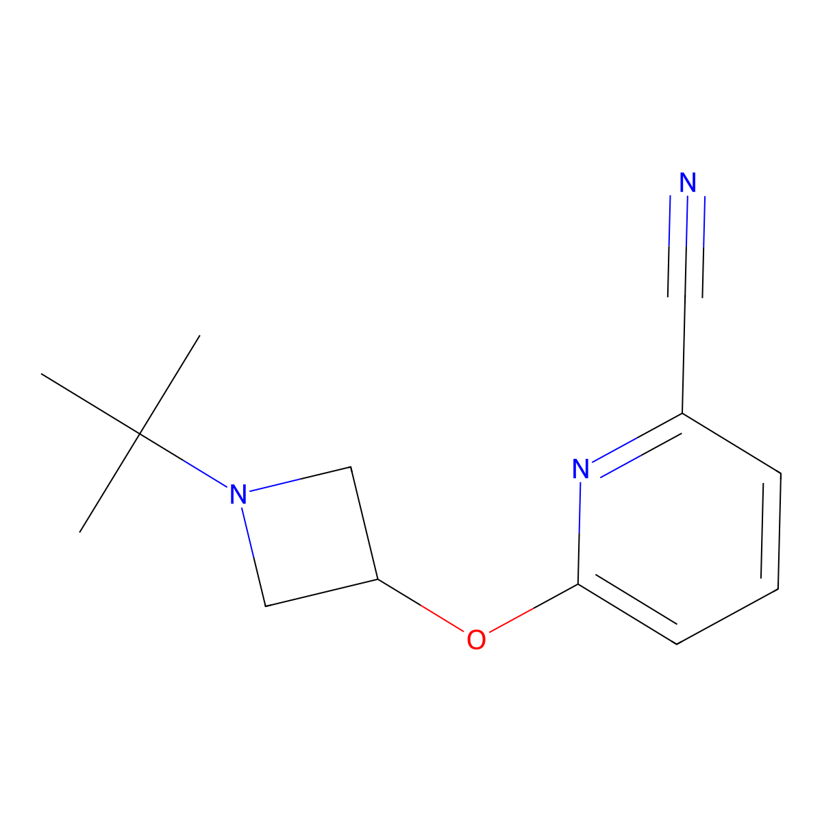 6-[(1-Tert-butylazetidin-3-yl)oxy]pyridine-2-carbonitrile molecular structure, CAS 2199386-95-1